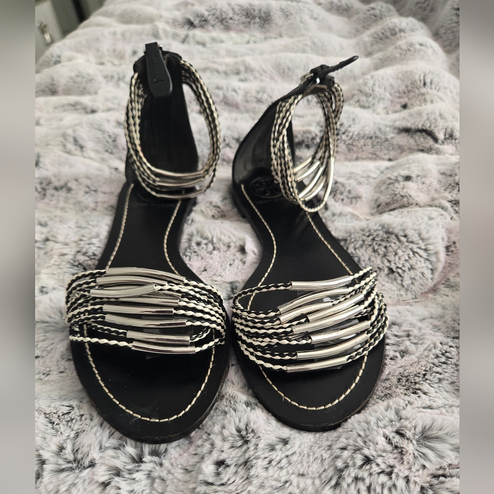 Tory Burch Mignon Braided Leather Sandals - 6.5 - LIKE NEW - Picture 2 of 7